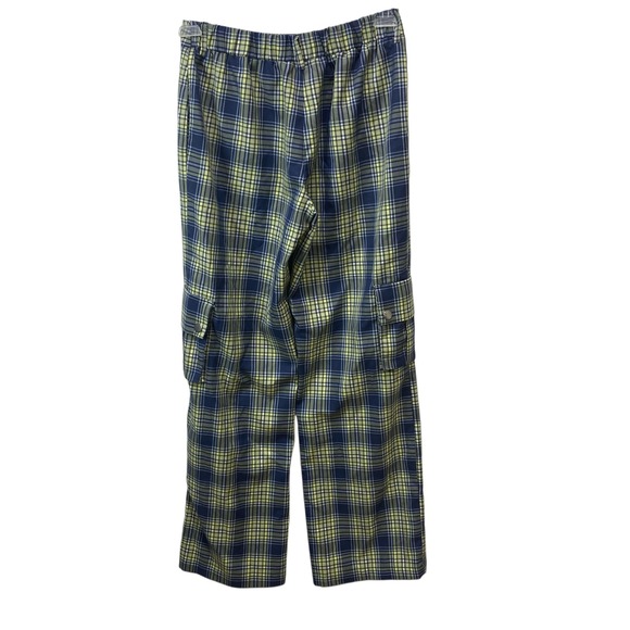 Forever 21 Women's Blue Yellow Plaid Cargo Pants Wide‎ Leg Size Medium - Picture 11 of 16